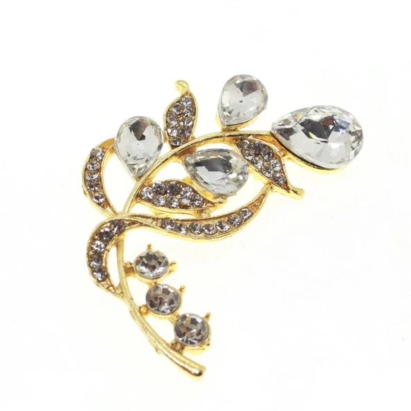 Altın Renk Şık Damla Broş ürün görseli