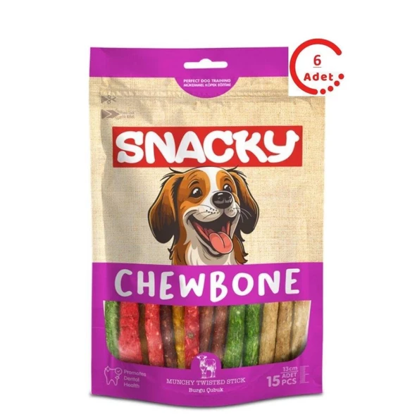 Snacky Muchy Köpek Burgu Çubuk 13cm 100gr 15li x 6 Adet ürün görseli 1