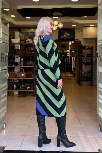 ÇİZGİLİ TRİKO ETEK - Resim 3