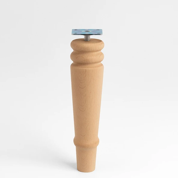 Bohem 20 cm Doğal Ahşap Ayak Boyasız Ham Silindir Mobilya Koltuk Kanepe Ayağı Metal Aparat Dahil ürün görseli