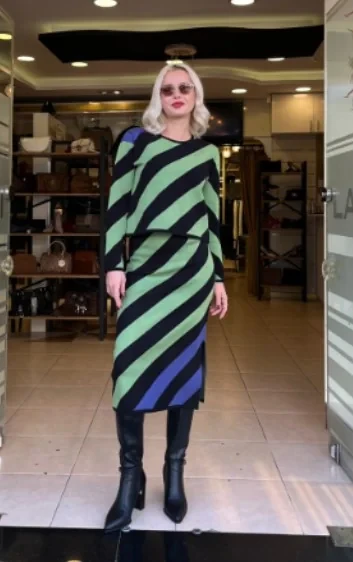 BİSİKLET YAKA ÇİZGİLİ TRİKO - Resim 8