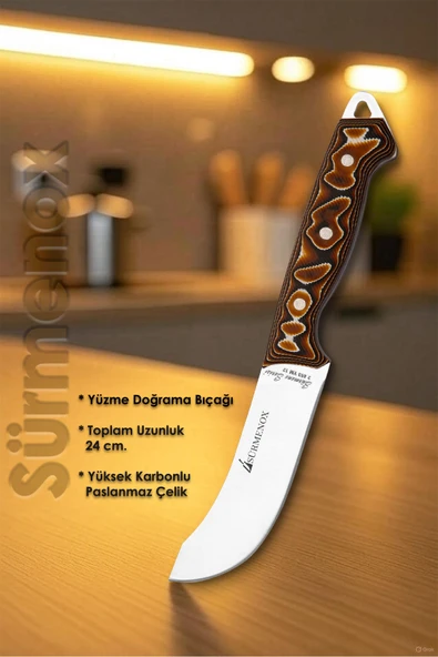 Sürmene Serisi Mutfak Bıçak Seti Yüzme Sıyırma Kasap Et Sebze Bıçağı 3 Lü Kahve Verzalit Sap HDS-133 - Resim 4