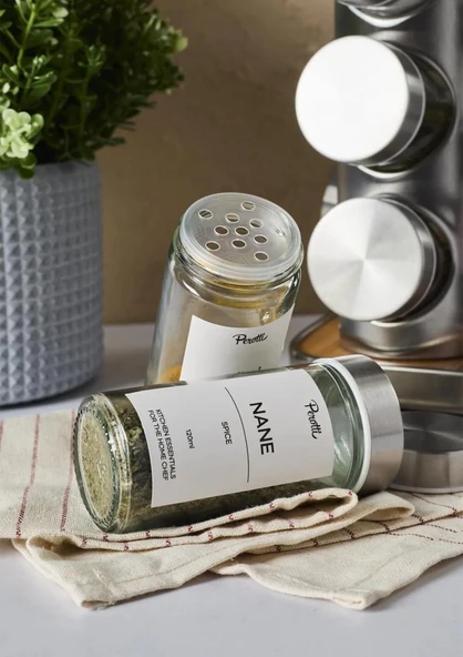 Casa Wood Baharatlık Takımı - Döner Stantlı, Kare - Resim 3