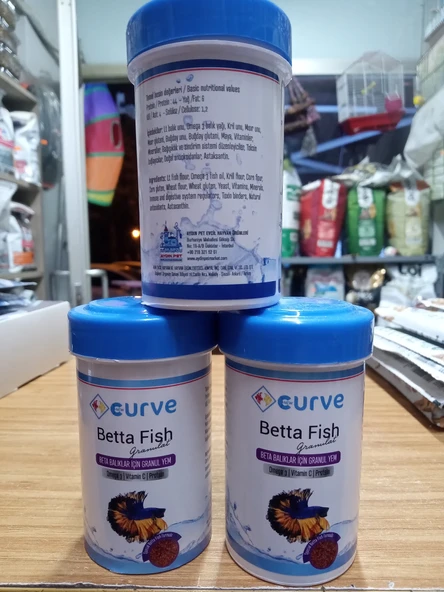 Curve Betta Fish Granül Balık Yemi 100 ml 3 Paket ürün görseli