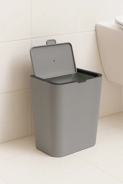Prima Nova Flip Çöp Kovası -  Gri - Resim 2