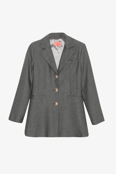 Quzu Önü Düğmeli Bele Oturan Kadın Ceket - Resim 2