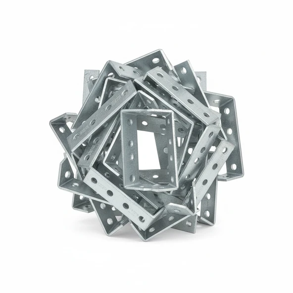 Mobilya Dolap Duvar Sabitleme 50 ADET Metal Köşebent 20x80x80 mm Bağlantı Aparatı L Demiri Gönye - Resim 5