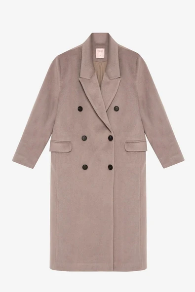 Quzu Vatkalı Arkası Yırtmaçlı Kadın Kaban - 2