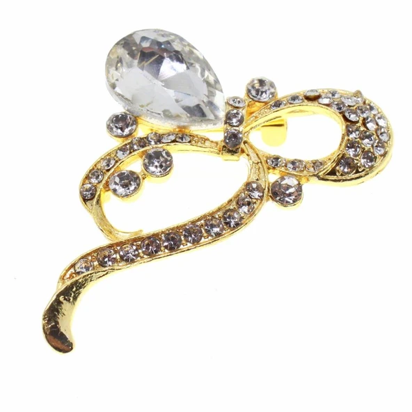 Altın Renk Kesme Damla Broş ürün görseli