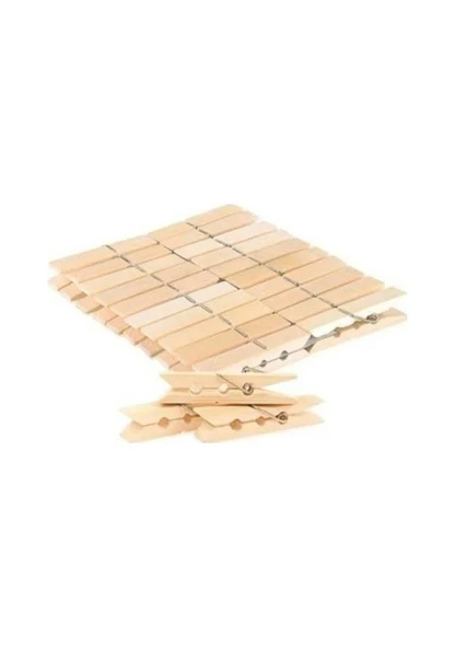 144 Adet Ahşap Çamaşır Mandalı Kaydırmaz Mandal Seti ürün görseli 1