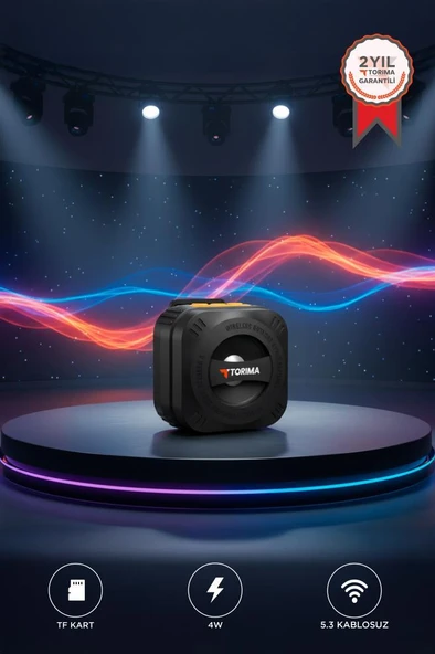 TORIMA D79 Siyah Outdoor Kablosuz Wireless 4W LED Işıklı Taşınabilir Hoparlör ürün görseli