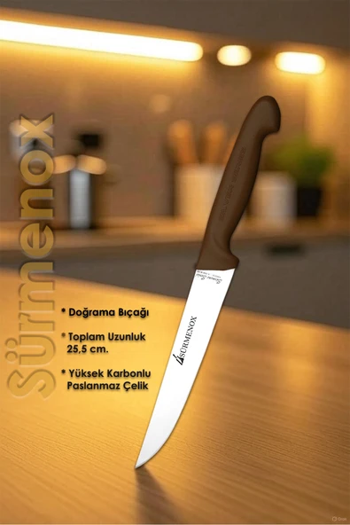 Sürmene Kahve Serisi Mutfak Bıçak Seti Et Ekmek Sebze Meyve Bıçağı 4 Lü Set Günlük Kullanım HDS-121 - Resim 5