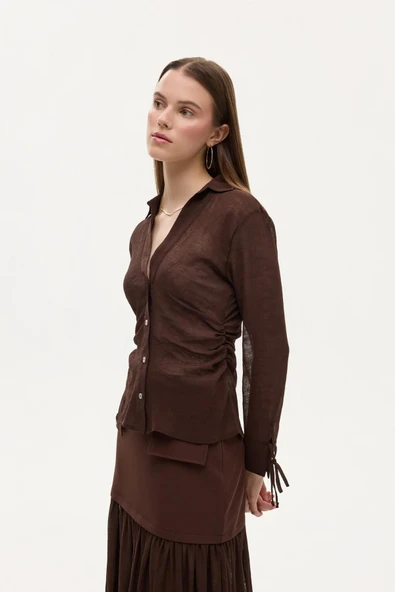 Quzu Transparan Kraşlı Gömlek ürün görseli