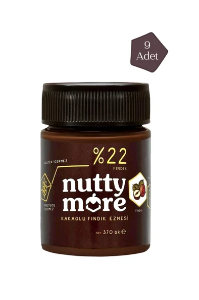 Nutty More %22 Kakaolu Fındık Ezmesi 370 gr x 9 Adet ürün görseli