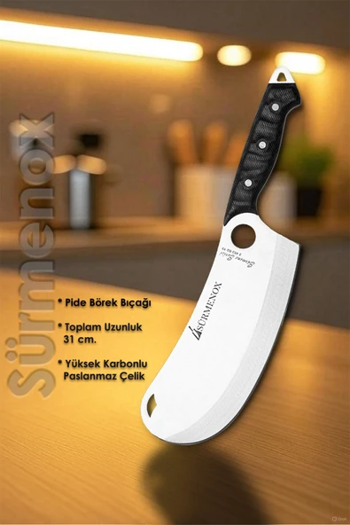 Sürmene Serisi Mutfak Bıçak Seti Pide Börek Pizza Salata Bıçağı Siyah Verzalit Sap HDS-140 - Resim 2