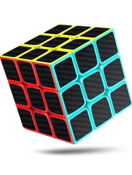 Zeka Küpü Renkli Kaliteli Carbon Fiber Rubik Sabır Küpü 3x3x3 Speed Küp - 1 Adet ürün görseli 1