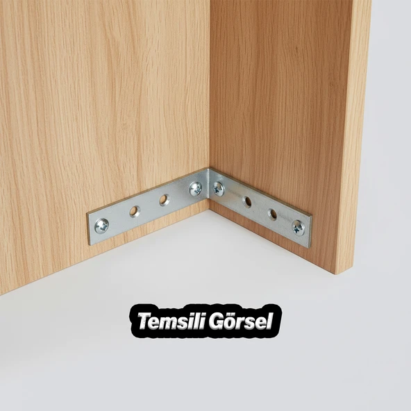 Mobilya Dolap Duvar Sabitleme 25 ADET Metal Köşebent 20x80x80 mm Bağlantı Aparatı L Demiri Gönye - Resim 4