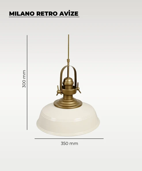 Milano Retro Avize Beyaz / Metal - E27 Duylu - Resim 3