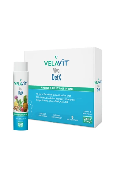 Velavit Viva Detx Herbs & Fruits All In One 40 ml x 5 Shot ürün görseli