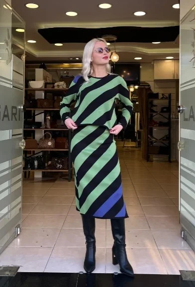 BİSİKLET YAKA ÇİZGİLİ TRİKO - Resim 4