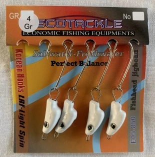 ECOTACKLE BEYAZ RENKLİ BALIK KAFALI 4 GRAM HAREKETLİ ZOKA ürün görseli