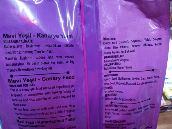 Euro Gold Mavi Yeşil Berra Karışık Kanarya Yemi 400+1 Paket ( 3 Adet ) Kanarya Ballı Kraker+Gaga Taşı - Resim 2