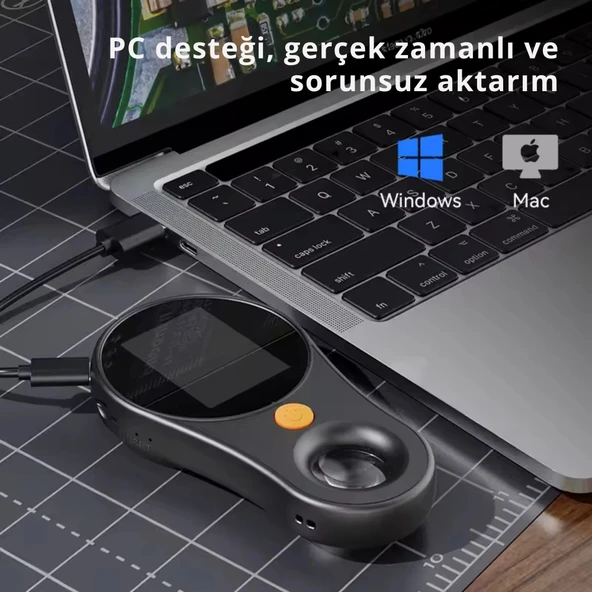 ShopyTech IPS Ekranlı Taşınabilir Dijital Mikroskop 500X 2MP 8 LED Işıklı 1080P Foto/Video TypeC Windows/Mac Uyumlu - Resim 8