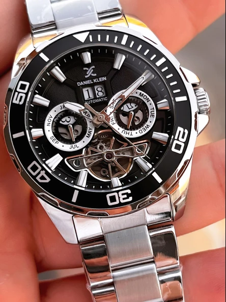 Daniel Klein Deri Kordon Otomatik Mekanizma Metap Ve Güneş Kadranlı Erkek Kol Saati+Bileklik 14013.1 - Resim 4