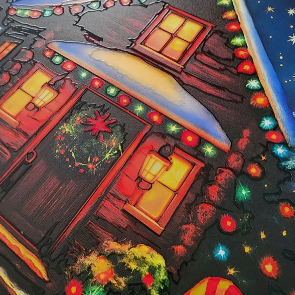 Baston Şekerli Yeni Yıl Evi Kapı ve Duvar Süsü - Resim 4