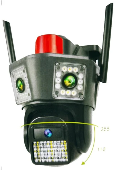 Apronx APX-WPG490 9Mp 3.6mm Üç Kamera 42 Led Wifi PTZ ürün görseli