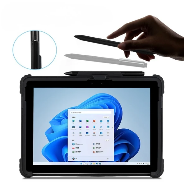 Surface Pro 9/10/11 13 İnç Rugged Kılıf – 360° Stand, El Kayışı, Omuz Askısı, Darbe Emici Koruma - Resim 6