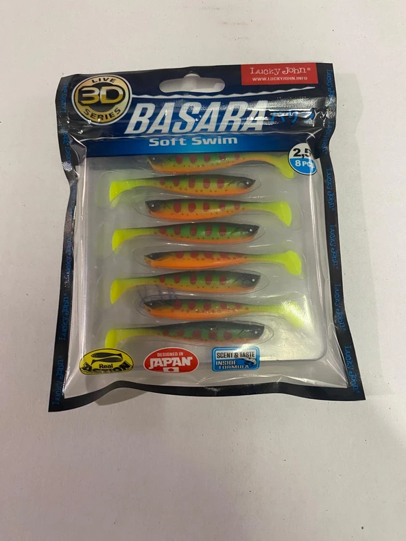 LUCKY JOHN BASARA 3D SOFT SWİM 2.5'' (6.35 cm) PG01 8P SİLİKON  YEM ürün görseli