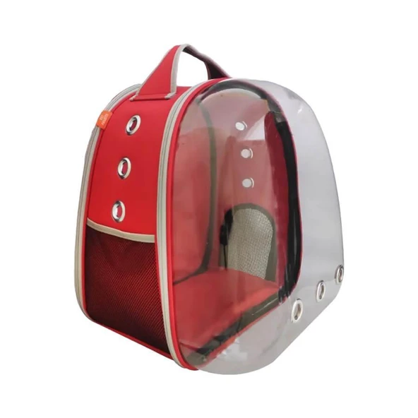 La Vista Büyük Astronot Kedi, Küçük Köpek Sırt Taşıma Çantası Kırmızı 30-40-45cm ürün görseli 1