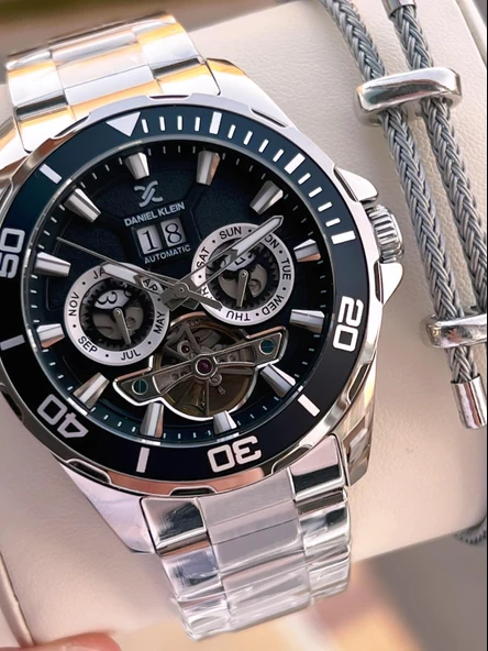 Daniel Klein Deri Kordon Otomatik Mekanizma Metap Ve Güneş Kadranlı Erkek Kol Saati+Bileklik 14013.1 ürün görseli