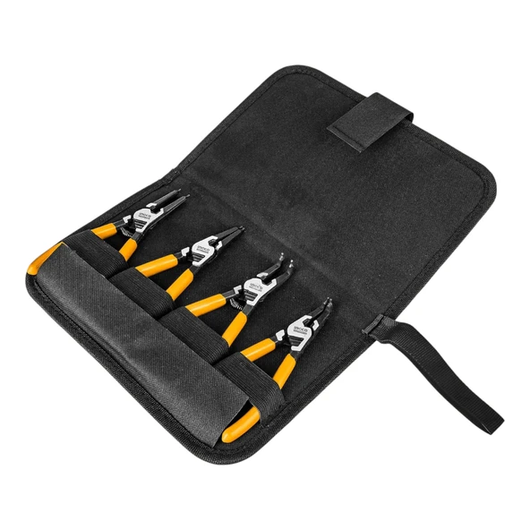 Ingco HCCPS26125 125mm 4'lü Çantalı Segman Pensesi Seti (Düz:İç/Dış-Eğri:İç/Dış) - Resim 3