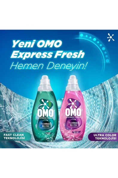 Omo Express Fresh Capcanlı Renkler Renkli Ve Siyahlar Sıvı Çamaşır Deterjanı 1480 ml X3 - Resim 7