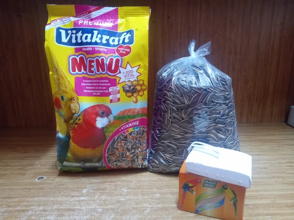 Vitakraft Sultan Cennet Paraket Yemi 1 kg +Paraket Gaga TAŞI+500 Gram Tuzsuz Çekirdek ürün görseli 1