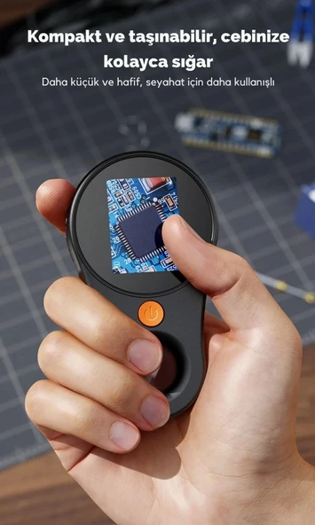 ShopyTech IPS Ekranlı Taşınabilir Dijital Mikroskop 500X 2MP 8 LED Işıklı 1080P Foto/Video TypeC Windows/Mac Uyumlu - Resim 3