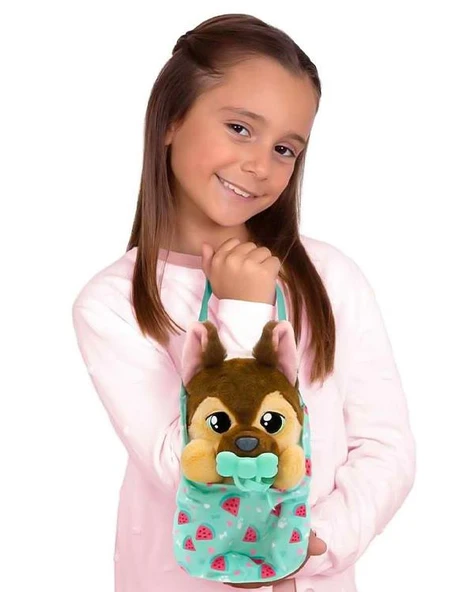 Baby Paws Yummy German Shepherd Çantalı Pelüş Köpek - Resim 3