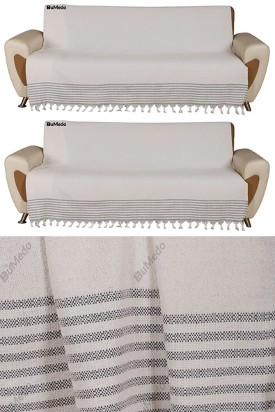 Buldan İşi Kaymaz Pamuklu 2'li Koltuk Örtüsü 170x210 Cm Kaliteli Koltuk Şalı Çekyat Kanepe Örtüsü (2 ADET) ürün görseli