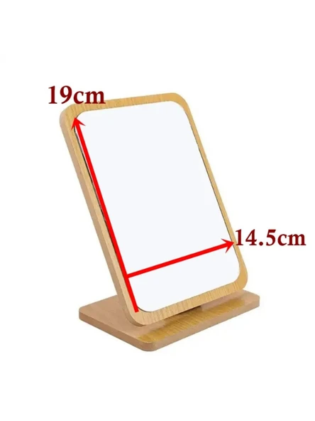 El Aynası Masa Aynası Makyaj Aynası Eğim Ayarlanabilir Kare Makeup Mirror 18cm Menteşeli - Resim 2