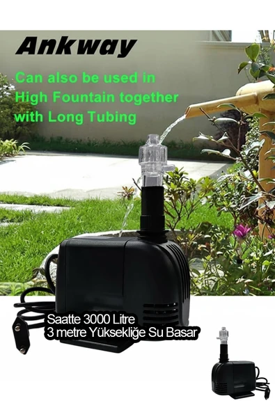 Süs Havuzu Motoru Sump Motor Şelale Motor 3 metre Yüksekliğe Su Yükseltebilir ürün görseli