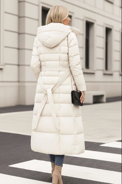 Günlük Kışlık Tam Boy Şişme Kadın Mont - Resim 3