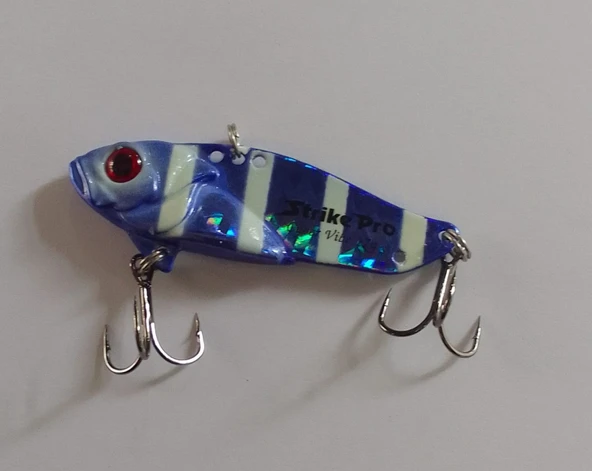 STRİKE PRO JG005D 5.5 CM VİBRASYON JİG YEM GLOW SIN48L (PURPLE ZEBRA) - Resim 3