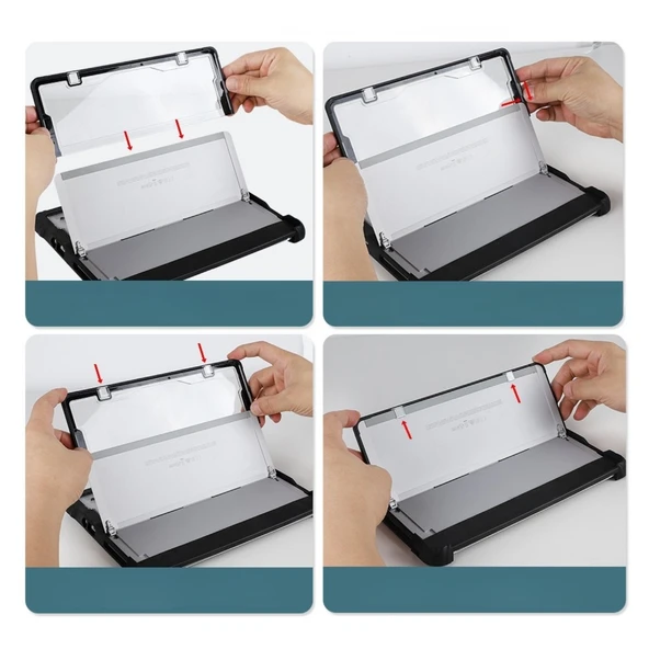 Surface Pro 9/10/11 13 İnç Rugged Kılıf – 360° Stand, El Kayışı, Omuz Askısı, Darbe Emici Koruma - Resim 7