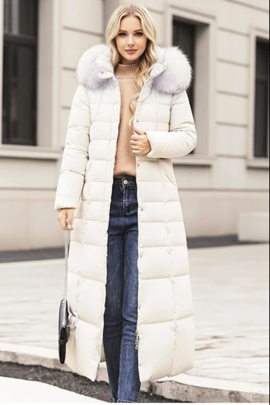 Günlük Kışlık Tam Boy Şişme Kadın Mont - Resim 2