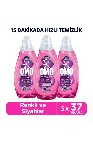 Omo Express Fresh Capcanlı Renkler Renkli Ve Siyahlar Sıvı Çamaşır Deterjanı 1480 ml X3 ürün görseli