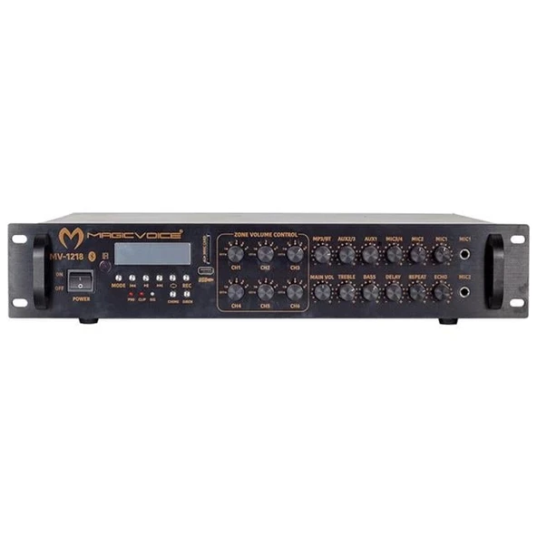 Magicvoice MV-1218 6 Kanal 80W Rms Trafolu Ses Mixer - Resim 2