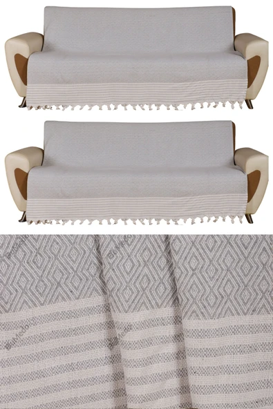 Buldan İşi Kaymaz Pamuklu 2'li Koltuk Örtüsü 170x210 Cm Kaliteli Koltuk Şalı Çekyat Kanepe Örtüsü (2 ADET) ürün görseli