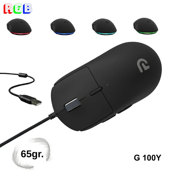 Trio - G100Y RGB Mouse – USB Kablolu Mouse - Resim 4